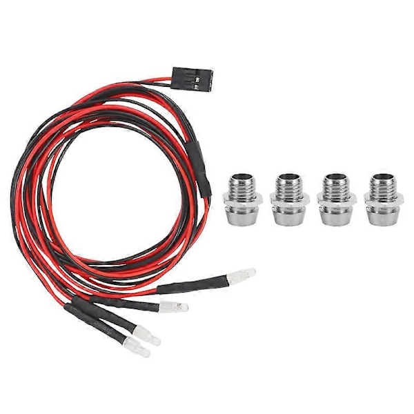4 LED Ljussats 2 Vita 2 Röda 3mm Strålkastare för 1/24 RC Crawler Bil Axial SCX24 90081 AXI00002 Uppgradering