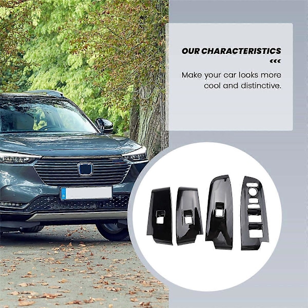 Bilfönster Glaslyft Knapp Strömbrytare Skydd Trim Dörr Armstöd Panel för Honda HRV HR-V Vezel 2021 2022