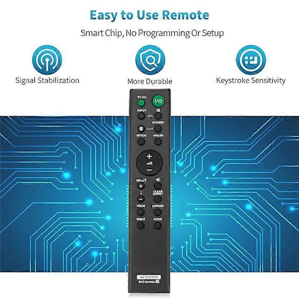 RMT-AH100U Ersättningsfjärrkontroll för Sony HT-CT180 SA-CT180 HTCT180 SACT180 Sound Bar Ljudsystem