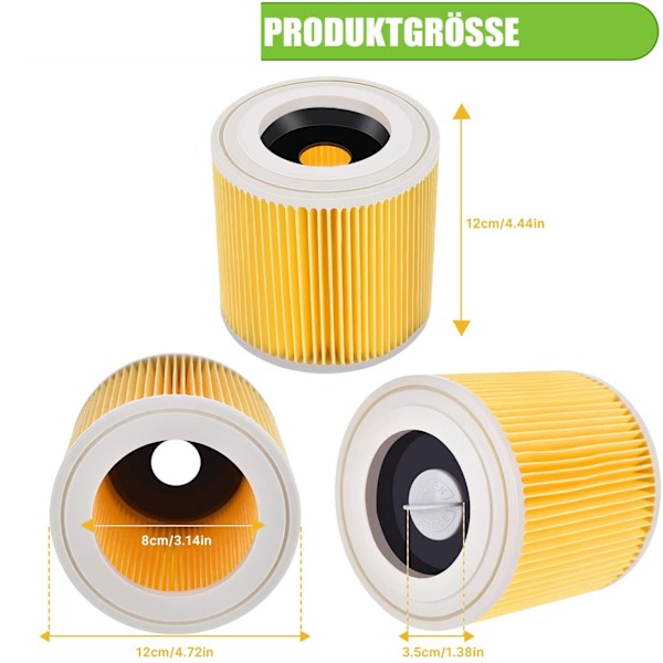 Patronfilter til KaRcher WD3 Premium WD2 WD3 WD3P WD3 MV2 MV3 Filter Udskiftningsfilter til KaRcher Støvsuger
