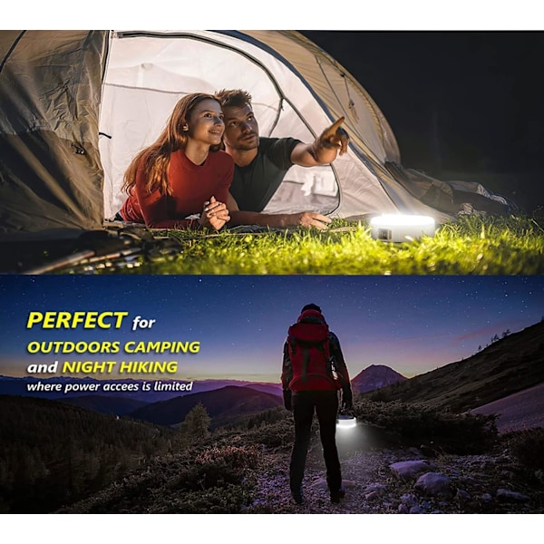 Solcellsdriven campinglykta med USB och evigt batteri
