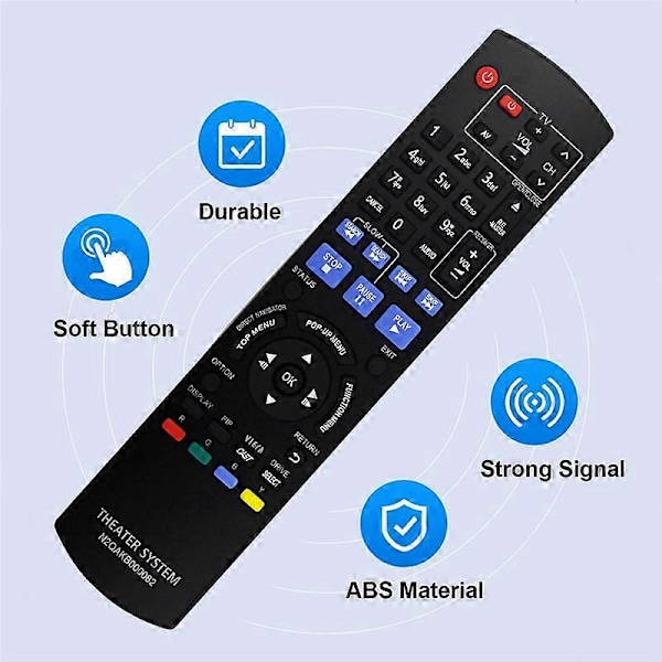 Erstatningsfjernkontroll N2QAKB000082 for Panasonic Blu-Ray Disc Player DMP-BD65 Dmp-BD45 black