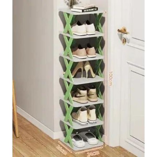 Tier Multi-Purpose Plads Organizer til Hjemme DIY Opbevaringsreol 7 layers green