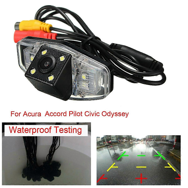 Automatisk bil backspegel back-up parkeringskamera med 4 LED-lampor för Honda Accord Civic EK FD Pilot