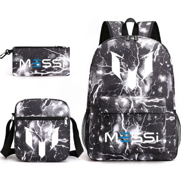 Messi 3 osaa Setit Reppu Mochila Lasten Tilavuus Laukut Lightning Black 4