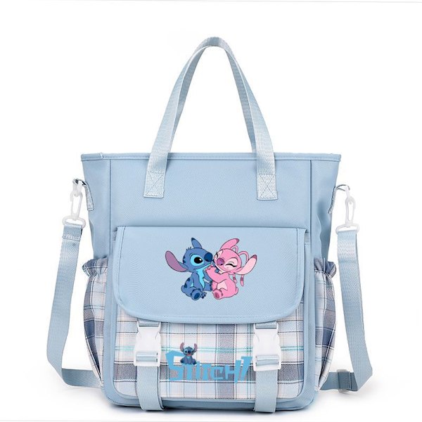 Stitch skulderveske i canvas Plaid Blue A