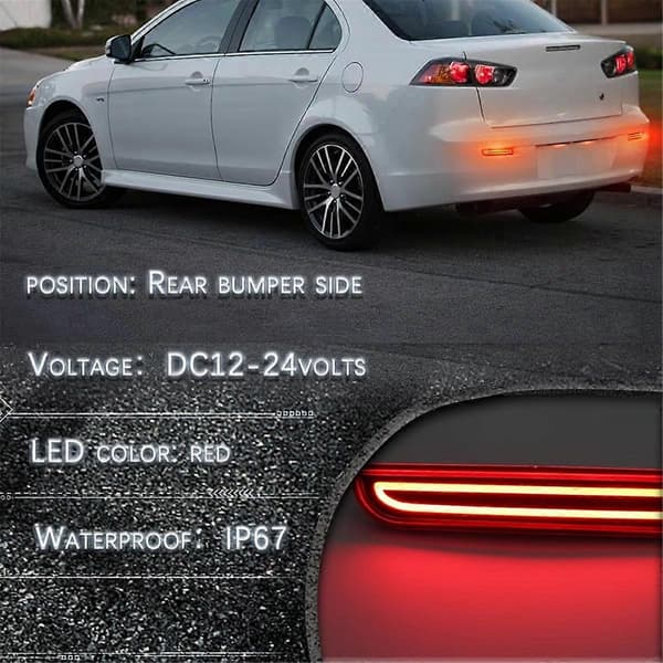 LED Reflektor Bakre Støtfanger Tåkelys for Mitsubishi Lancer 2008-2017 Evolution X 2008-2017 Outlander