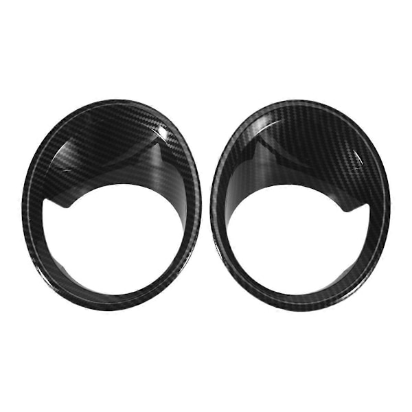Kolfiber 2st Pläterade Främre Dimljus Lamp Skydd Trim för BMW X5 F15 2014-2018