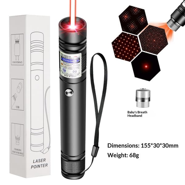 Højtydende Laserpointer Pen, USB Genopladelig, Lang Rækkevidde, 2-pak Green