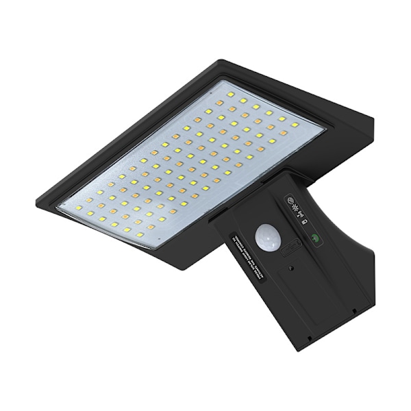 Solcellelampe utendørs, 90 LED-er, med bevegelsessensor, vanntett, egnet for hage, terrasse, stier, trapper