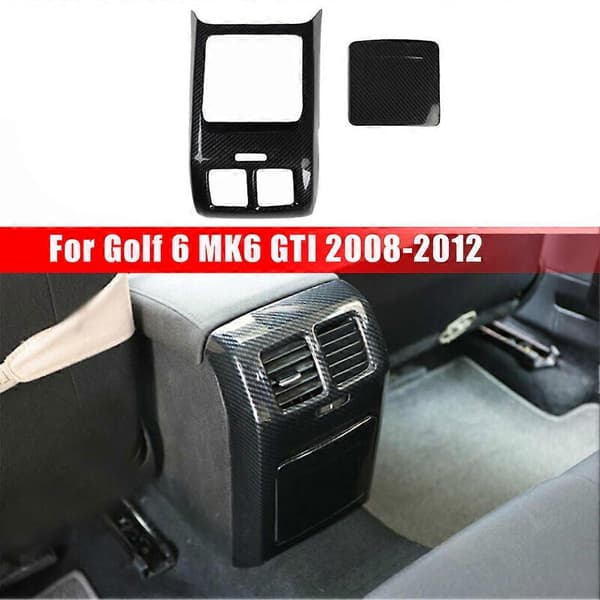 Kolfiber Bakre Luftutsläpp Ventilations Trim Skydd Kåpa Anti-Spark Panel för Golf 6 MK6 - 2008-2012