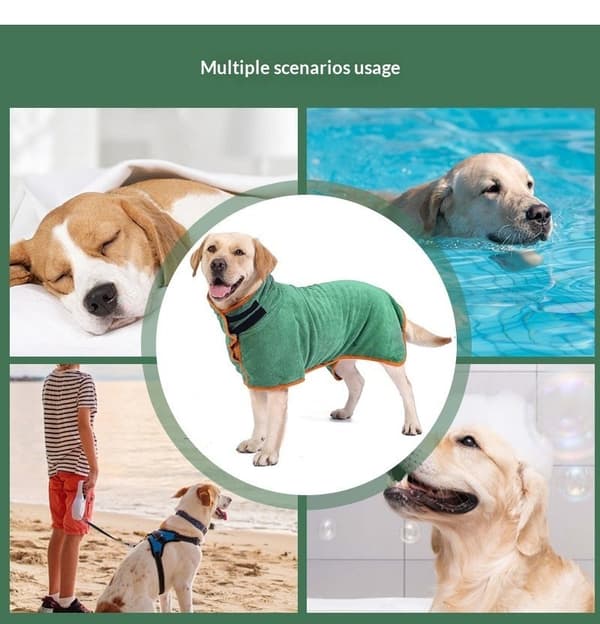 Hundeabsorberende badehåndklæde, hurtigtørrende kæledyrsbadekåbe, varm vinter Corgi-frakke Gray S