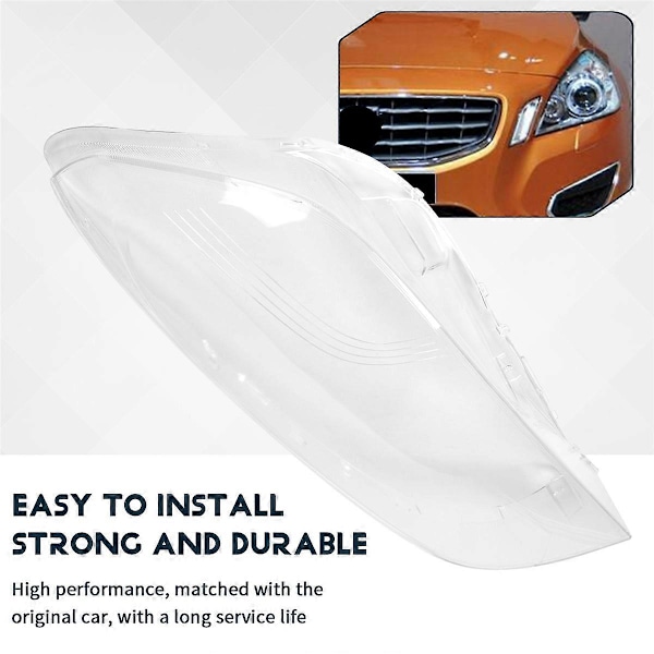 För Volvo S60 V60 S60L 2009-2013 Bil Främre Strålkastare Skydd förälder Lampskärm Skal Glaslins He