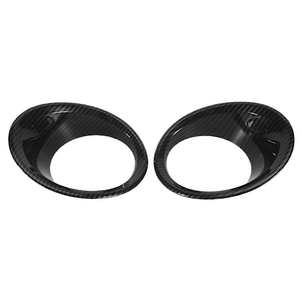 Kolfiber 2st Pläterade Främre Dimljus Lamp Skydd Trim för BMW X5 F15 2014-2018