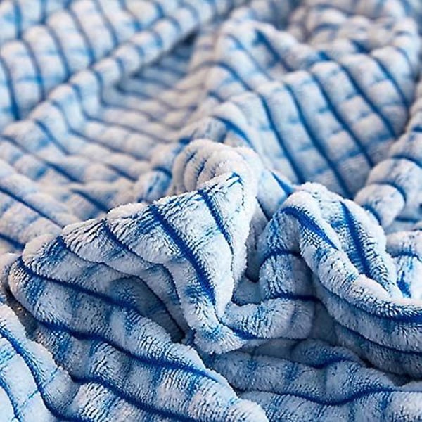 Extra pläd filt, pläd fleece filt (blått och vitt, 120x200cm) 340e | Fyndiq