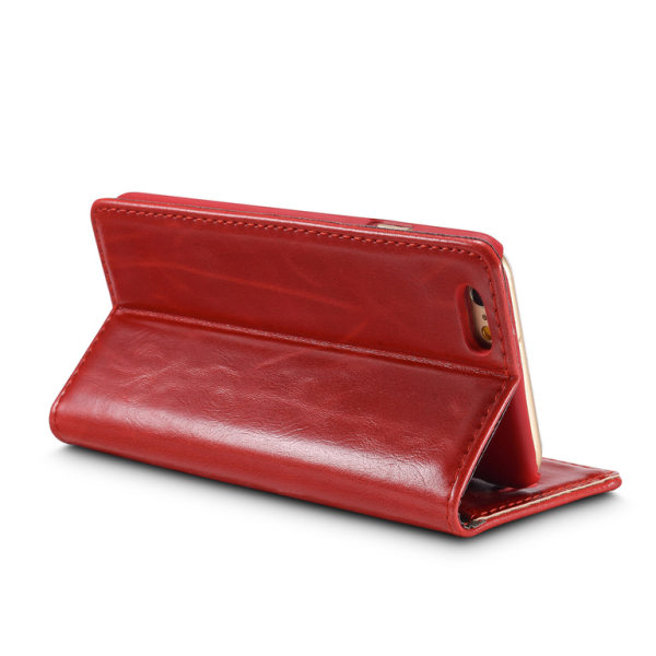Äkta Läder Plånbokfodral till iPhone 6 / 6S - Röd Röd