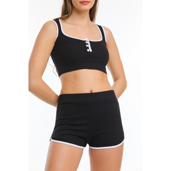 Crop top och shorts set- Högstaberg Black L