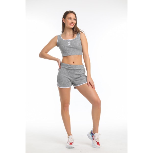 Crop top och shorts set- Högstaberg Grey L