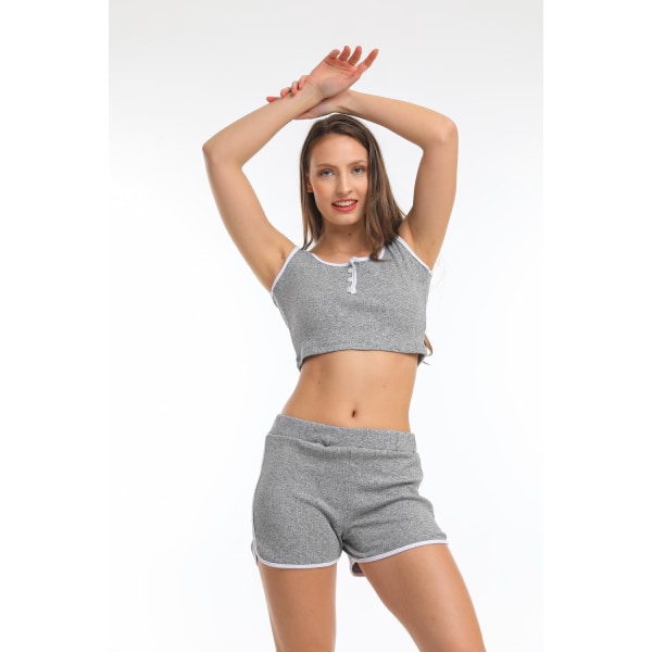 Crop top och shorts set- Högstaberg Grey L