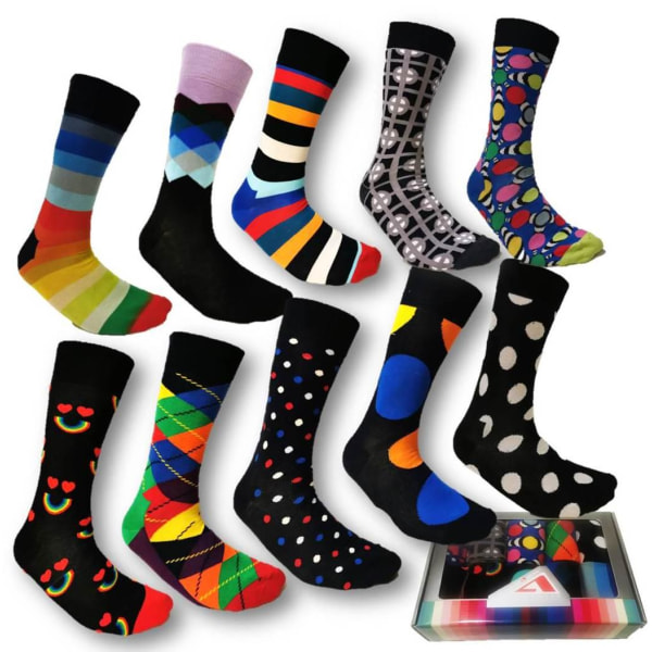 Färgglada Strumpor 10 Par -Socks  Storlek 40-45 multifärg