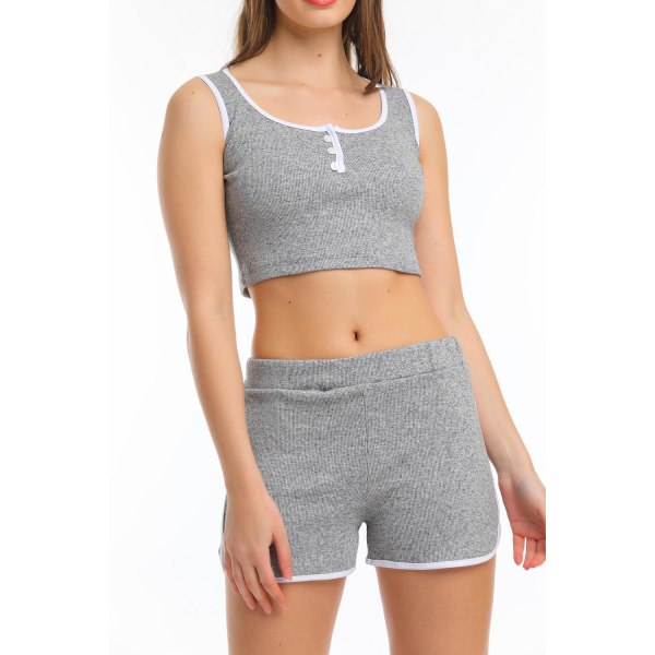 Crop top och shorts set- Högstaberg Grey L