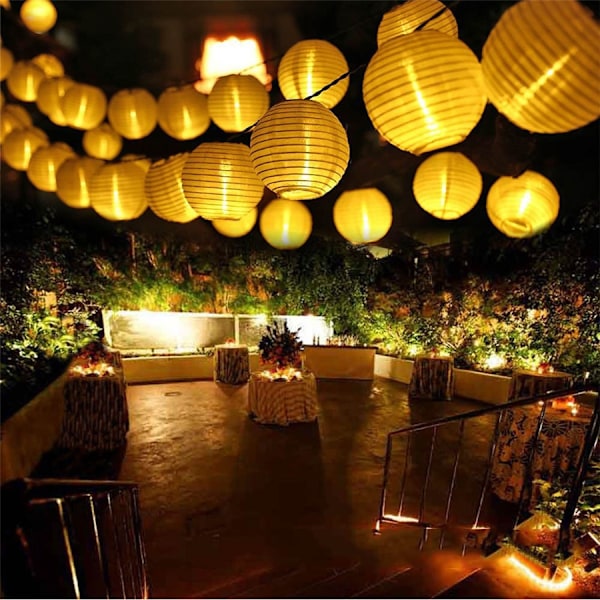 Vattentät Lykta Boll Solcellssträng Ljus Globus Boll Julfest Fairy String Ljus Utomhus Patio Trädgård Girlang Warm White 5M 20Led