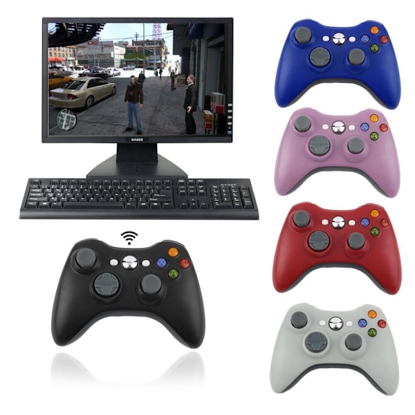 2.4G Trådlös Spelkontroll för Xbox 360 Konsol för PS3 med PC USB Spelkontroll för Microsoft Xbox360 Fjärrkontroll Joystick Black