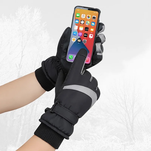 Höst Vinter Herr Dam Handskar Touchscreen Vattentäta Vindtäta Handskar Utomhussporter Varma Cykel Snö Skidhandskar Full Finger grey black female