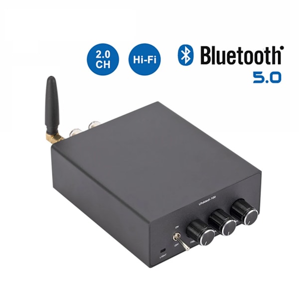 Mini Audio HiFi Bluetooth-kompatibel Ström Klass D Förstärkare Bas Diskant Förstärkare 100W Stereo HiFi Förstärkare US power