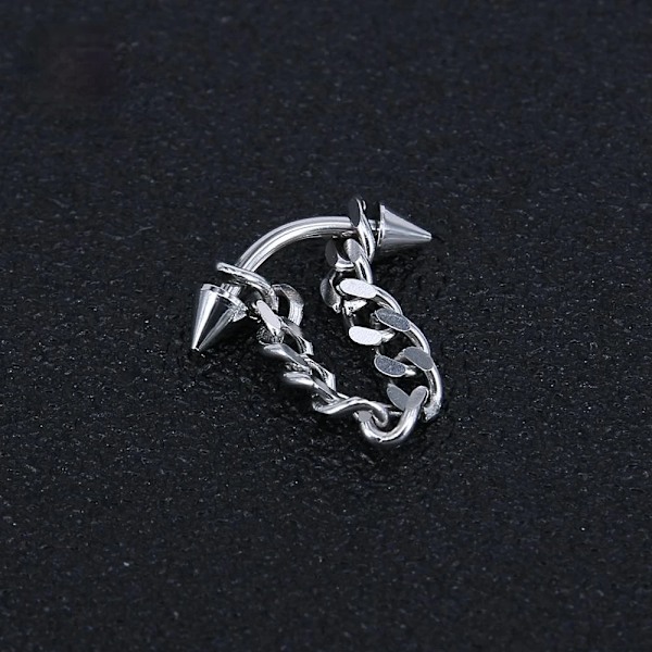 Hip Hop Mode Örhängen Rostfritt Stål Guld Silver Färg Koreanska Smycken Kedjeörhänge Stud Punk Unisex Kroppssmycken Cone Silver