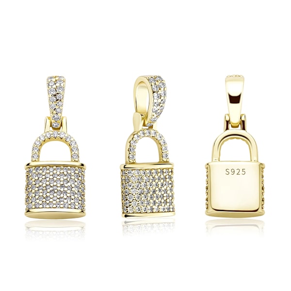 925 Sterling Silver Solid Låshänge Halsband för Kvinnor 2021 Trendiga Högkvalitativa Mode Smycken Jubileumspresenter Gold