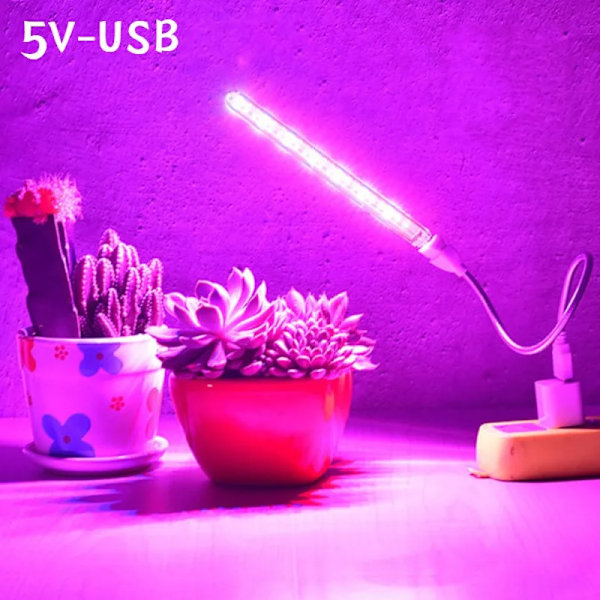 5V 10W 21LED USB LED Växtlampa Fullspektrum Ljus för Hydroponics Växthus Röd/Blå Växtlampa Växtblomma Odling