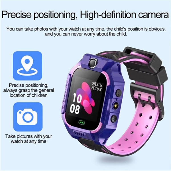Z6 Barn SOS Smart Klocka IP67 Vattentät SIM-kort Barnklocka GPS Tracker Anti-förlorad Smart Armband För IOS Android PK Q12 Q50 Red