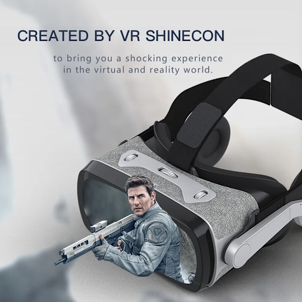 VR-glasögon Box 3D-hjälm Virtual Reality-enheter VR-headset för 4,7 till 6,53 tum smartphonespel film videospel kikare Bundle A