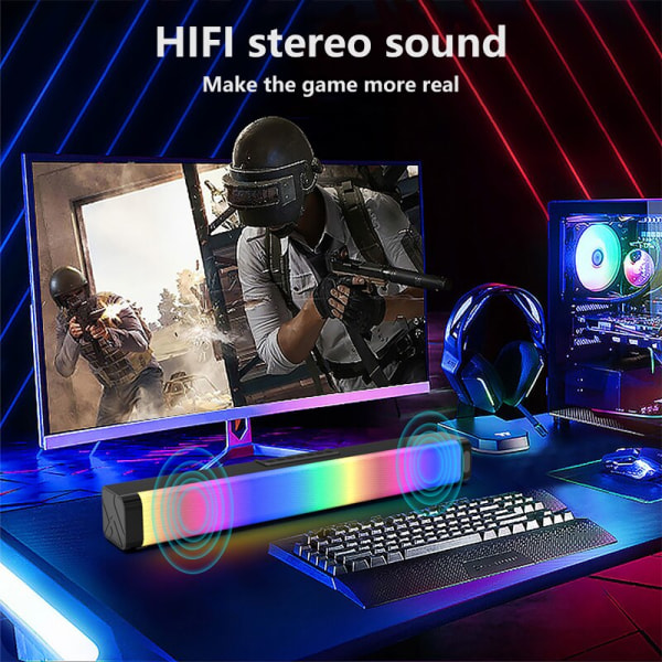 Trådlös Bluetooth-ljudfält RGB-högtalare Superkraft Ljudhögtalare Trådbunden Trådlös Surround Stereo Subwoofer Hemmabio US