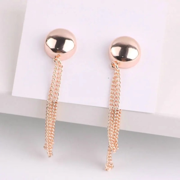 Magnetiska säkerhetsnålar för halsdukar med tofs-kedjebroscher för kvinnor, utan hål, muslimsk hijab-halsduksspänne, lyxiga accessoarer Rose Gold