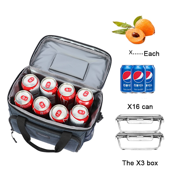 13L Isolerad Termisk Kylväska Lunchlåda Väska För Arbete Picknickväska Bil Bolsa Kylskåp Portabel Axelväska Blue