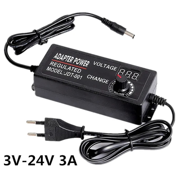 Justerbar AC till DC Strömförsörjning 3V 5V 6V 9V 12V 15V 18V 24V 1A 2A 5A Strömförsörjningsadapter Universal 220V till 12 V Volt Adapter 3V-24V 3A