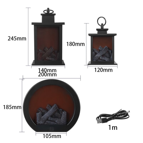 LED Nattlampa Bärbar USB eller Batteridriven Flamma Ljus Inomhus Sovrum Sängbord Simulerad Eldstad Dekorativt Skrivbordslampa Style A