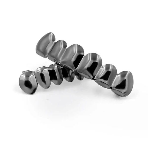 Mode Guld Silver Färgpläterad Hip Hop Tand Grillz Övre & Nedre Vampyrtänder Tandgrillar Kapslar Set Kroppssmycken Rose Gold