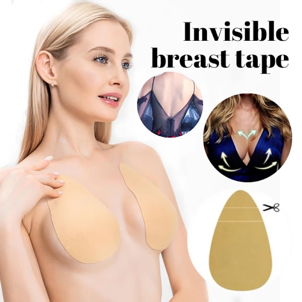 Osynlig Push Up BH Rygglös Axelbandslös BH Sömlös Framknäppning Bralette Underkläder Kvinnor Självhäftande Silikon Sticky BH Black M