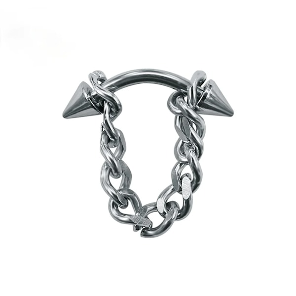 Hip Hop Mode Örhängen Rostfritt Stål Guld Silver Färg Koreanska Smycken Kedjeörhänge Stud Punk Unisex Kroppssmycken Cone Silver