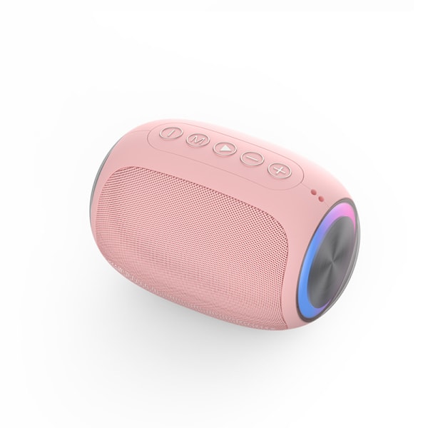 Rosa Bluetooth-högtalare Kraftfull Bärbar Bluetooth-högtalare Låda Utomhus Ljudlåda Vattentät 10W Basljud Stödjer TF-kort FM Ra pink