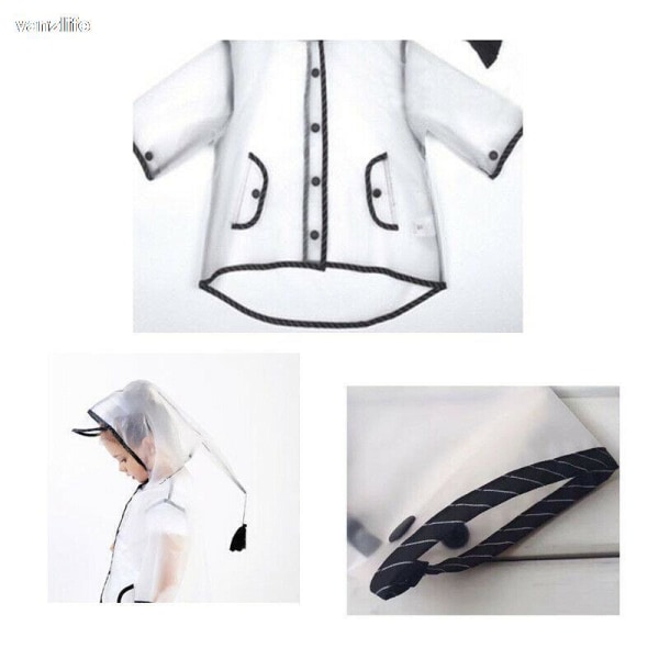 Regnkappa för barn Vattentät regnponcho Klar Transparent regndräkt m  2-4 y