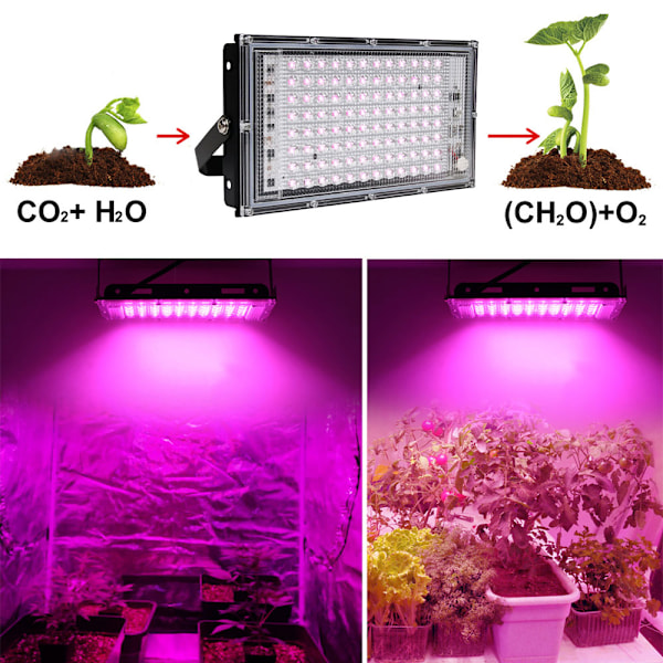 LED-växtlampa med fullspektrum Phyto-lampa och stativ för växthus, sådd, hydroponisk växtbelysning, EU-kontakt 100W