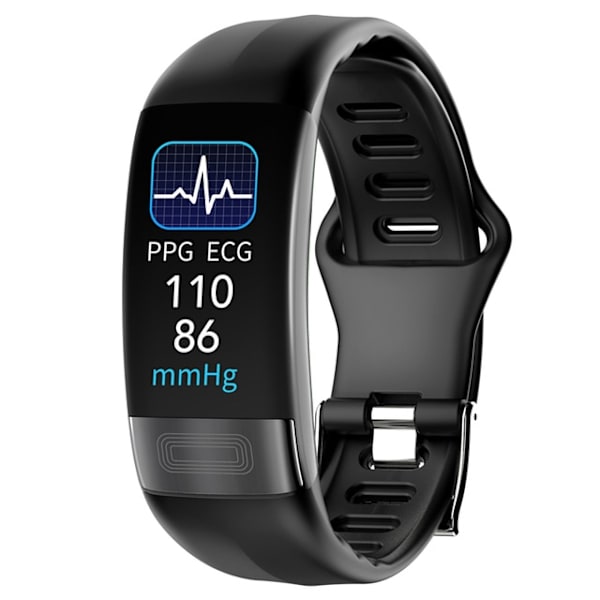 P11 Plus Smart Armband Kroppstemperaturövervakning Smart Armband ECG PPG Smart Klocka Puls Blodtrycksarmband black