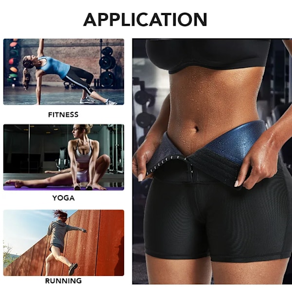 Svett Sauna Byxor Kroppsformare Viktminskning Slimmande Byxor Midjetränare Shapewear Mage Varma Termo Svett Leggings Fitness Träning M