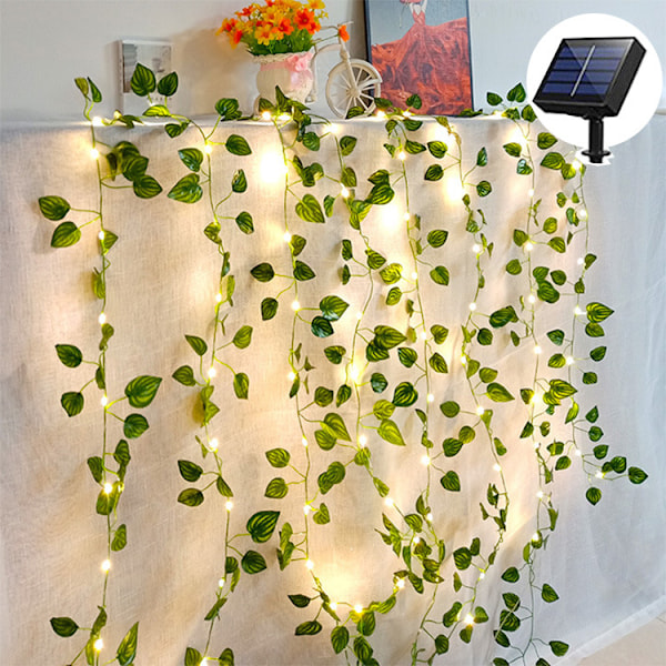 Fairy Lights 2M 20 LED Solcellslampor Lönnlöv Vattentät Utomhus Girlanglampa Jul för Gräsmatta Träd Trädgård Dekoration Green plant