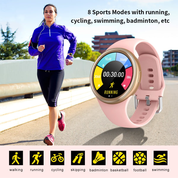 Smartklocka Dam DIY Urtavla J2 Smartwatch Fullskärm För Dam Puls Blodtryck IP68 Vattentät Android iOS Silver