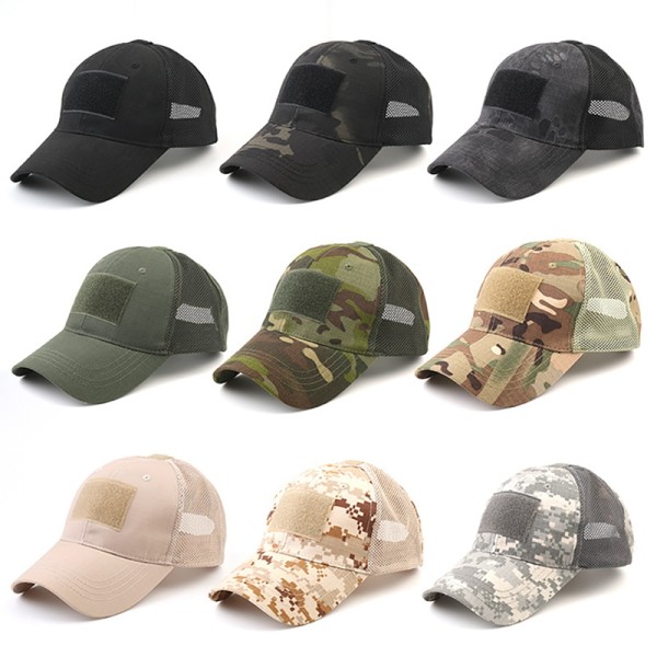 Utomhus Multicam Kamouflage Justerbar Keps Mesh Taktisk Militär Armé Airsoft Fiske Jakt Vandring Basket Snapback Hatt
